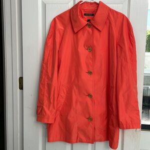 LAUREN Ralph Lauren NEW Travel lined Coat Melon Orange gold buttons women’s NWT